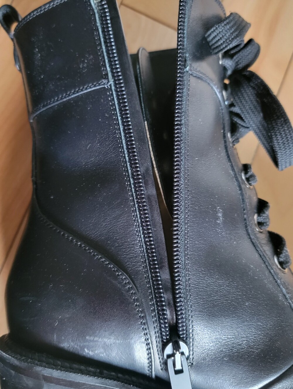 Christian Louboutin Black Leather Lace-Up Studded Ankle Boots Size 36. 5 - Picture 10 of 15